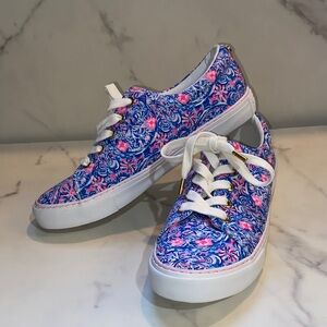 Lilly Pulitzer Blue and Pink Floral Sneakers